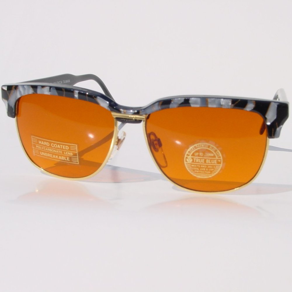NWT True Vintage XL Clubman style w/ laminated top of the frame sunglasses